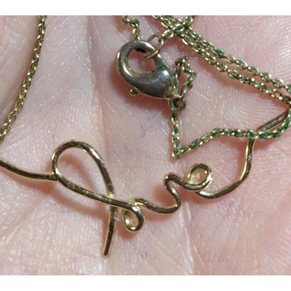 Minimalist Cursive Love Necklace - Picture 2 of 5